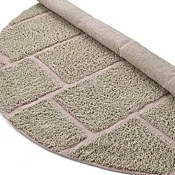 Kulatý koberec - Lindley Natural Cotton Shaggy (béžová/růžová)
