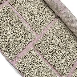 Kulatý koberec - Lindley Natural Cotton Shaggy (béžová/růžová)