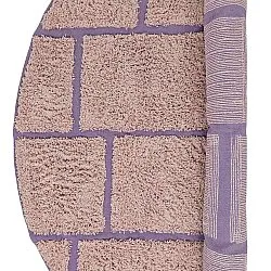 Kulatý koberec - Lindley Natural Cotton Shaggy (růžová/fialová)