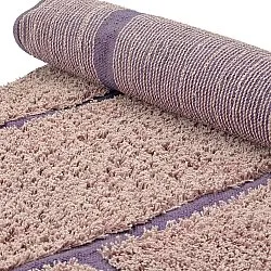 Kulatý koberec - Lindley Natural Cotton Shaggy (růžová/fialová)