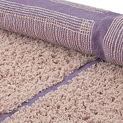 Kulatý koberec - Lindley Natural Cotton Shaggy (růžová/fialová)