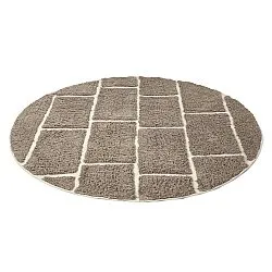 Kulatý koberec - Lindley Natural Cotton Shaggy (taupe/šedá)