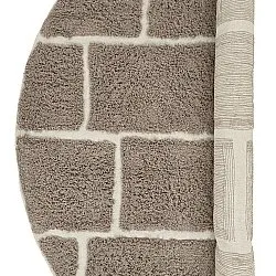 Kulatý koberec - Lindley Natural Cotton Shaggy (taupe/šedá)