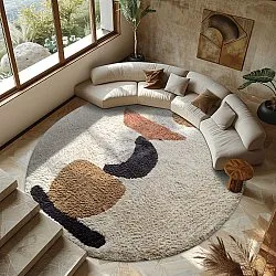 Kulatý koberec - Mantona Natural Cotton Shaggy (vícebarevná)