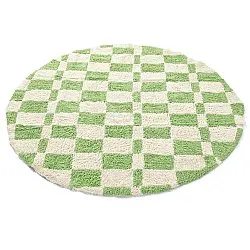 Kulatý koberec - Maranello Natural Cotton Shaggy (zelený)