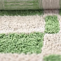Kulatý koberec - Maranello Natural Cotton Shaggy (zelený)