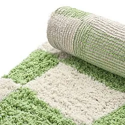 Kulatý koberec - Maranello Natural Cotton Shaggy (zelený)