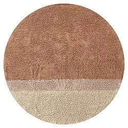 Kulatý koberec - Mareto Natural Cotton Shaggy (hnědý)