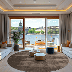 Kulatý koberec - Olmedo (šedá/béžová)