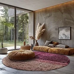 Kulatý koberec - Pione Natural Cotton Shaggy (růžová)