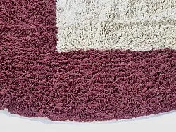 Kulatý koberec - Ricco Natural Cotton Shaggy (offwhite/vínově červená)