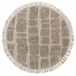 Kulatý koberec - Salem Natural Cotton Shaggy (taupe)