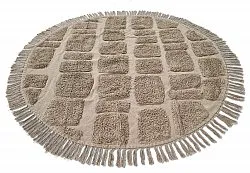 Kulatý koberec - Salem Natural Cotton Shaggy (taupe)