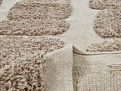 Kulatý koberec - Salem Natural Cotton Shaggy (taupe)