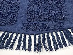 Kulatý koberec - Salem Natural Cotton Shaggy (tmavě modrá)