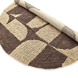 Kulatý koberec - Siberia Natural Cotton Shaggy (béžová/hnědá)
