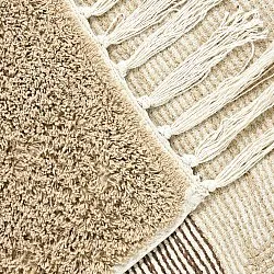 Shaggy koberce - Siberia Natural Cotton Shaggy (béžová/hnědá)