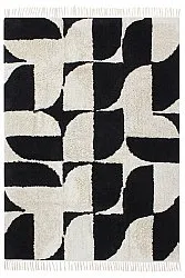 Shaggy koberce - Siberia Natural Cotton Shaggy (offwhite/černá)