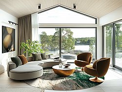 Kulatý koberec - Tamalous (béžová/zelená)