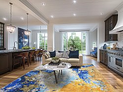 Wiltonský koberec - Travale (modrá/žluť/vícebarevná)