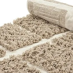 Kulatý koberec - Zola Natural Cotton Shaggy (béžový)