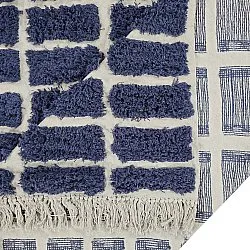 Shaggy koberce - Zola Natural Cotton Shaggy (modrý)