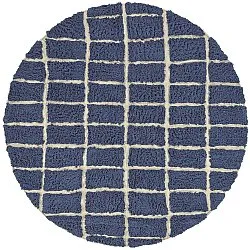 Kulatý koberec - Zola Natural Cotton Shaggy (modrý)