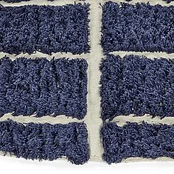 Kulatý koberec - Zola Natural Cotton Shaggy (modrý)