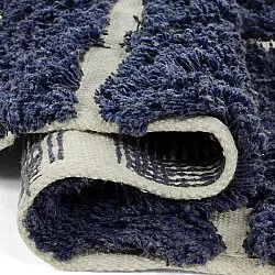 Kulatý koberec - Zola Natural Cotton Shaggy (modrý)