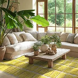 Shaggy koberce - Zola Natural Cotton Shaggy (žluť)