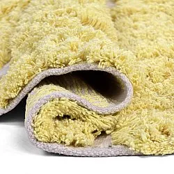 Kulatý koberec - Zola Natural Cotton Shaggy (žluť)