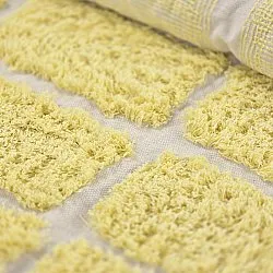 Kulatý koberec - Zola Natural Cotton Shaggy (žluť)