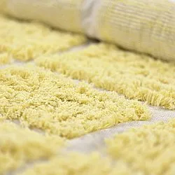 Kulatý koberec - Zola Natural Cotton Shaggy (žluť)