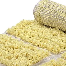 Kulatý koberec - Zola Natural Cotton Shaggy (žluť)