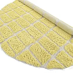Kulatý koberec - Zola Natural Cotton Shaggy (žluť)