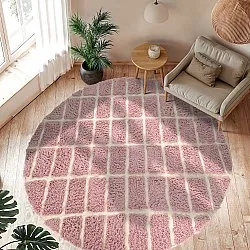 Kulatý koberec - Zola Natural Cotton Shaggy (růžový)