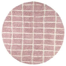 Kulatý koberec - Zola Natural Cotton Shaggy (růžový)