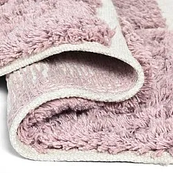 Kulatý koberec - Zola Natural Cotton Shaggy (růžový)