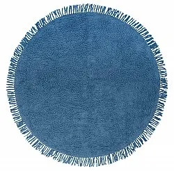Kulatý koberec - Alba Natural Cotton Shaggy (modrá)