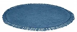 Kulatý koberec - Alba Natural Cotton Shaggy (modrá)