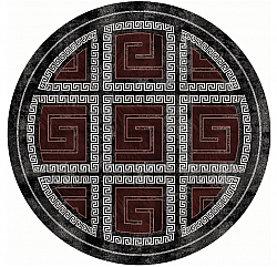 Kulatý koberec - Milos (černá/červená)