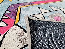 Kulatý koberec - Misare (modrá/vícebarevná)