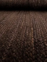 Nepravidelně kulatý jutový koberec - San Francisco (hnědý)