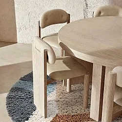 Kulatý koberec - Cefalu Natural Cotton Shaggy (vícenásobná)
