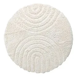Kulatý koberec - Lindos Natural Cotton Shaggy (bílý)