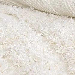 Kulatý koberec - Lindos Natural Cotton Shaggy (bílý)