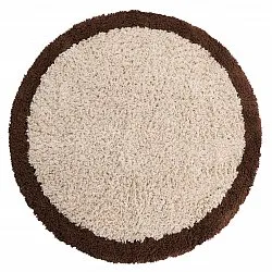 Kulatý koberec - Sagres Natural Cotton Shaggy (lomená bílá/hnědá)