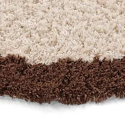 Kulatý koberec - Sagres Natural Cotton Shaggy (lomená bílá/hnědá)
