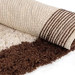 Kulatý koberec - Sagres Natural Cotton Shaggy (lomená bílá/hnědá)
