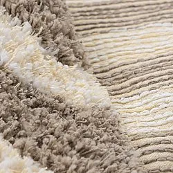 Kulatý koberec - Thira Stripe Cotton Shaggy (krémová/taupe)